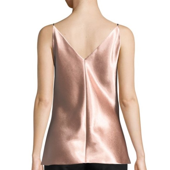 Vince Textured Satin Bias Sleeveless Cami Top, Blush Pink - Picture 2 of 3
